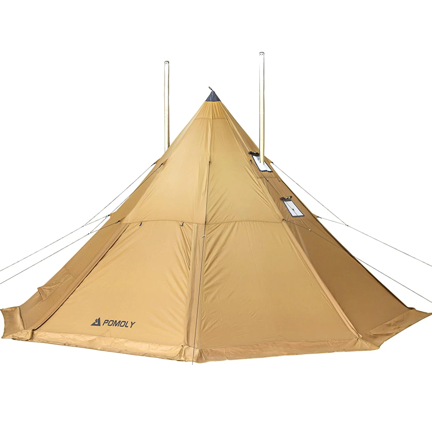 POMOLY Tipi Tent, Bromance 70 Stove Tent for 2-4 Person Hiking Backpacking with 3 Stove Jacks (Without Inner Tents)