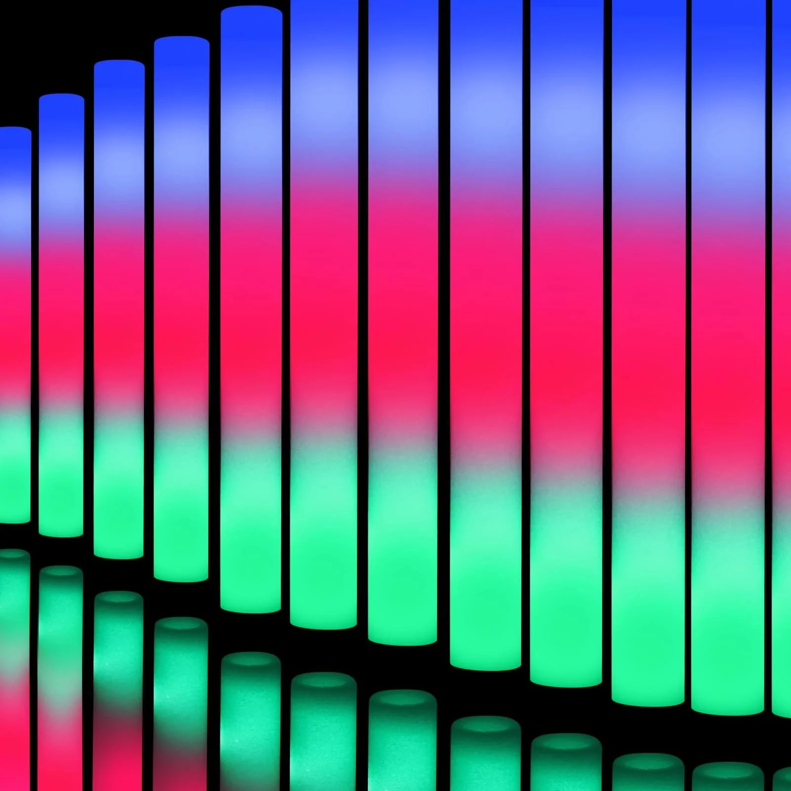 Easymaidi 102Pcs LED Foam Glow Sticks, Foam Light up Sticks Glow Sticks Bulk with 3 Modes Flashing Glow in the Dark Party Supplies for Weddings, Christmas, Festival, Birthday