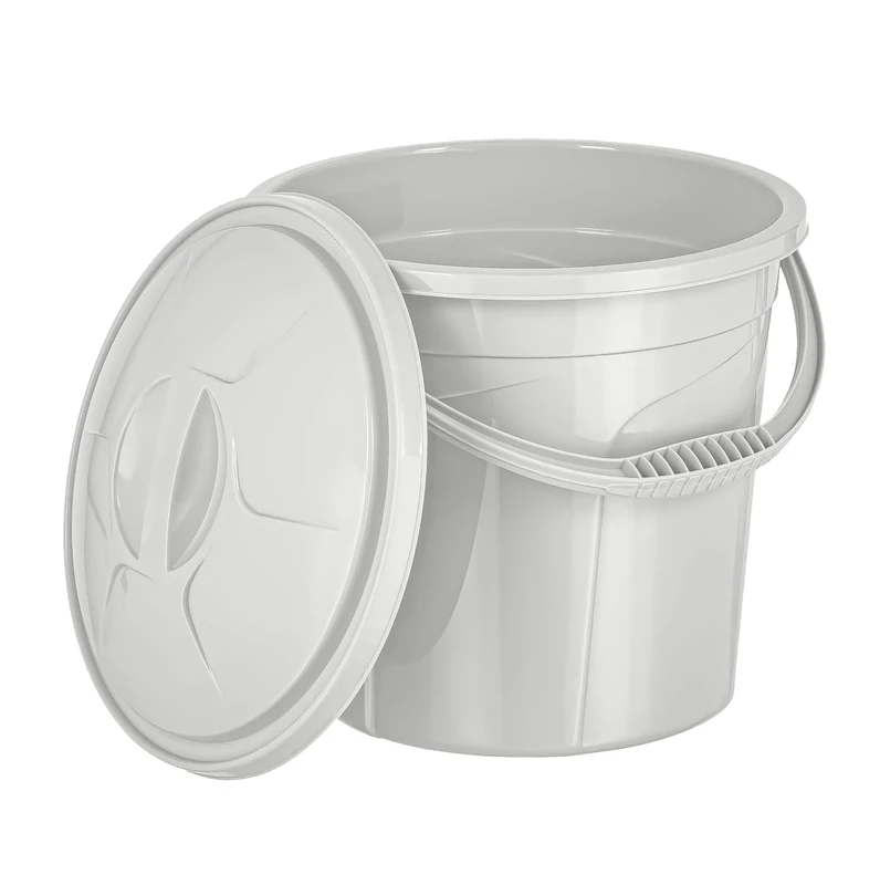 Best House | Water Bucket | 5 LTR | Nordic Grey | 1Pc | Bucket with Lid & Carry Handle | Multipurpose Storage Container for Kitchen Garden Cleaning Water Animal Bird Feed Storage Buckets (Pack of 1)