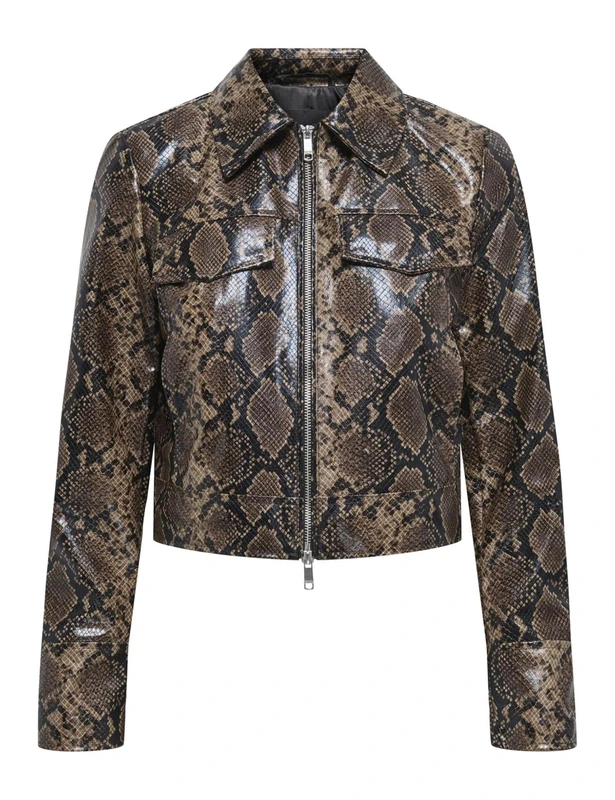 ONLY Women's Onlparis Snake Jacket OTW, Cocoa Créme, M, Cocoa Créme, M - Image 1