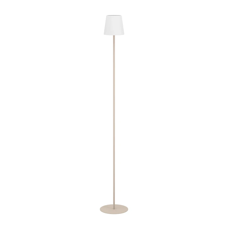 Eglo Floor Lamp Fiorana, Corner Standing Light Minimalist, Fixture in Sand Colour with White Lampshade, Living Room E14 Socket, H 140.5 cm