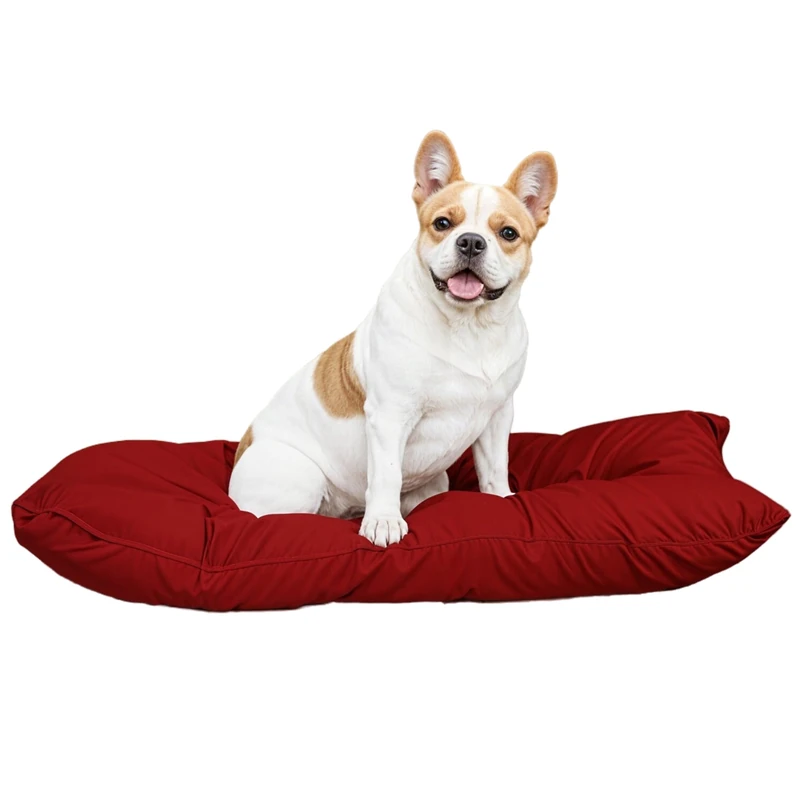 Italian Bed Linen Maxy Elegant Padded Dog Cushion, 60 x 100 cm, Microfibre, Red