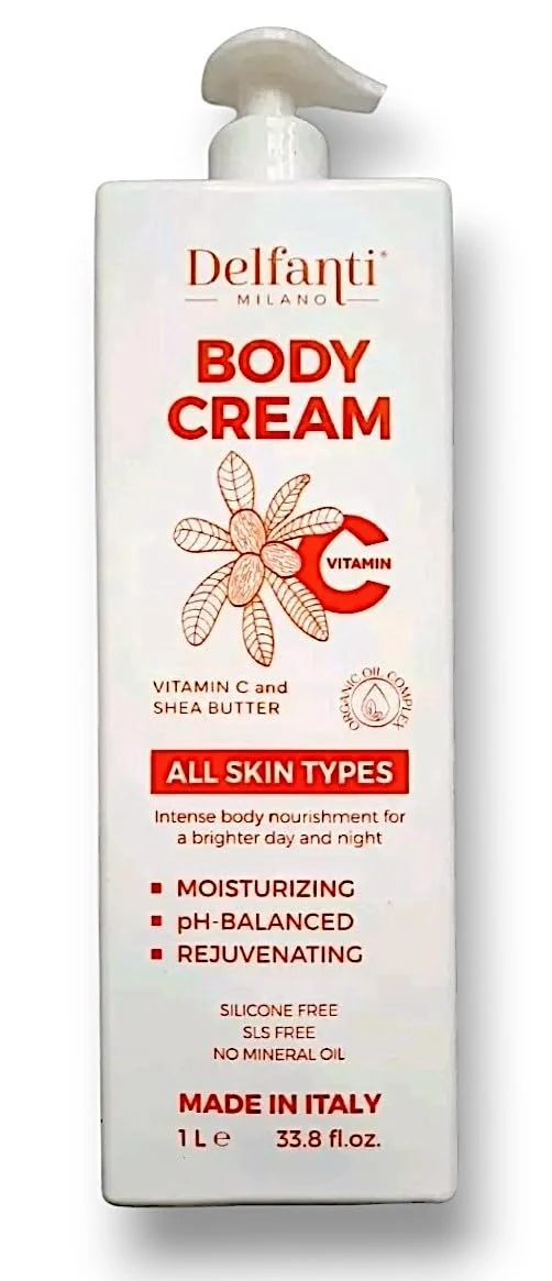 Delfanti Milano - Body Cream | Vitamin C & Shea Butter | All Skin Types | 1L