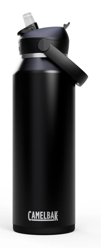 Camelbak Thrive Flip Straw VSS 40oz Insulated Stainless Steel Bottle, Keeps Drinks Ice Cold, Easy Flip & Sip, Largest in Series, Color: Schwarz, Size: 1200 ml