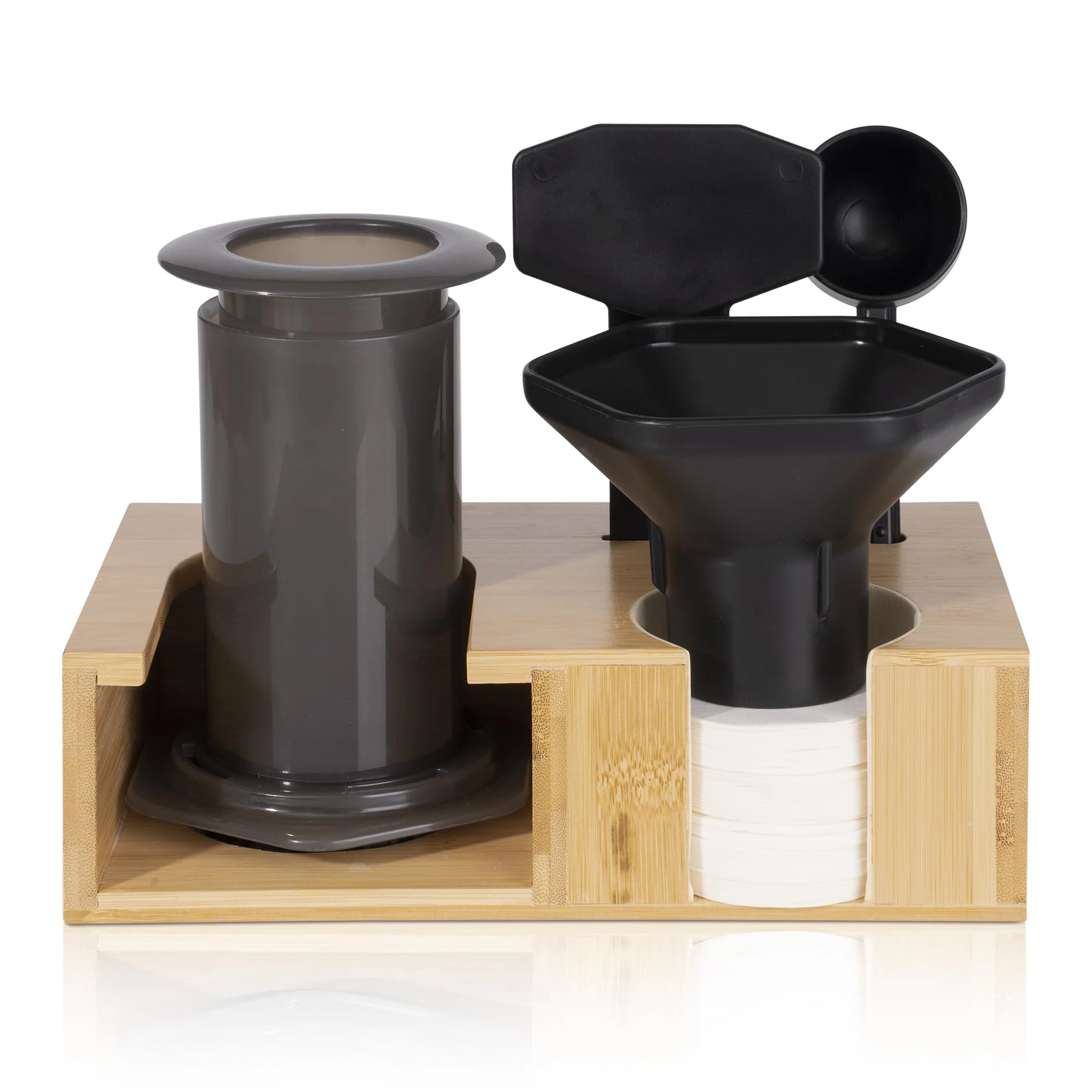 Coffee Station Organizer Compatible with Aeropress Coffee Maker, Coffee Storage Caddy Coffee Filter Holder