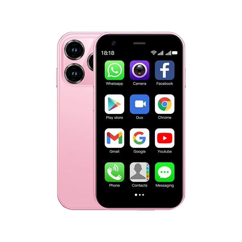 CatCalls Mini Smartphone Unlocked 4G Mobile Phone, 3.0 Inches, 32 GB Expandable up to 128 GB, Dual SIM Dual Camera, Android 10.0, Supports WiFi Bluetooth Backup Phone (XS15-Pink)