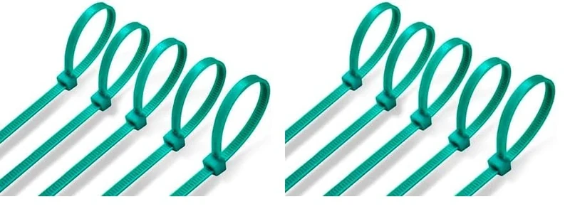 ERKO Cable Ties Green 200 x 3.6mm - 100pcs, 40lb, Chemical Resistant