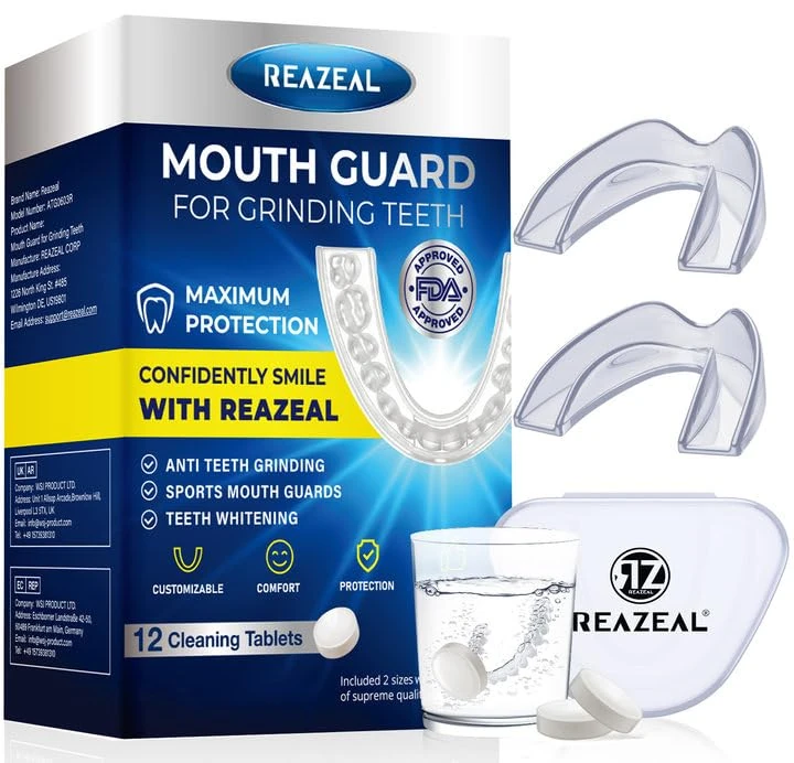 Reazeal Anti Snoring Devices for Sleep: Adjustable Snoring Mouthpiece- Snoring Solution (4 Packs)