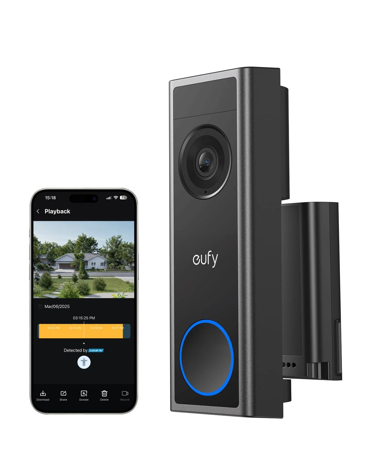 eufy Security Video Doorbell Camera Wireless C31, 2K FHD, Dual Power Options, Live Video Call, Easy Installation, Quick-Release Battery, 24/7 Recording, HomeBase S380 Compatible, No Monthly Fee