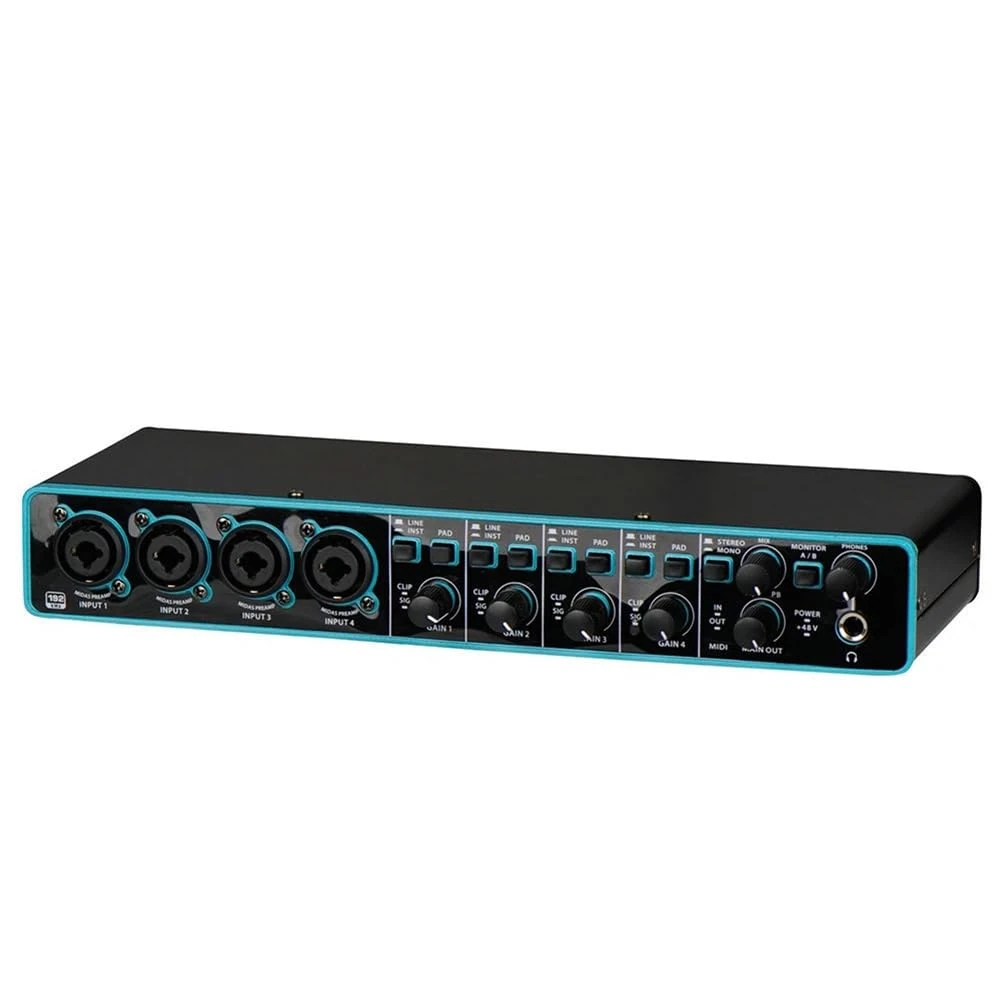Haopeuk Audio Interface Sound Card Professional Usb Interface Studio Recording with Mic Preamplifier for Musical Instrument