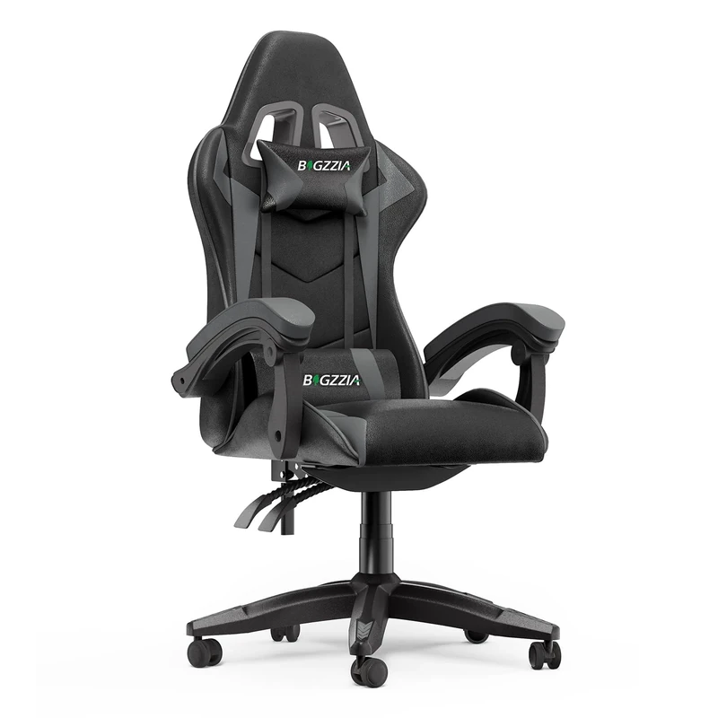 Racingreat Ergonomic Gaming Chair with Adjustable Height, Reclining Feature, Headrest, and Lumbar Support for Adults (Basics, Gray)