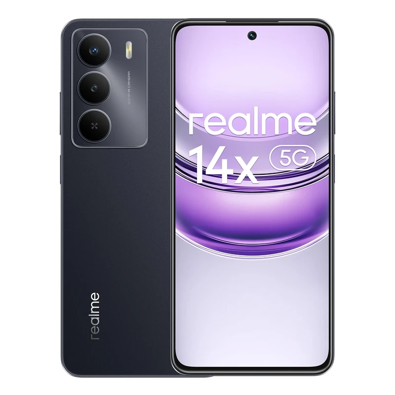 realme Smartphone 14X 5G 6+128GB, Dimensity 6300 5G, 120Hz Eye Comfort Display, 18GB Dynamic RAM, 50MP AI Camera, Carbon Black, No Adapter