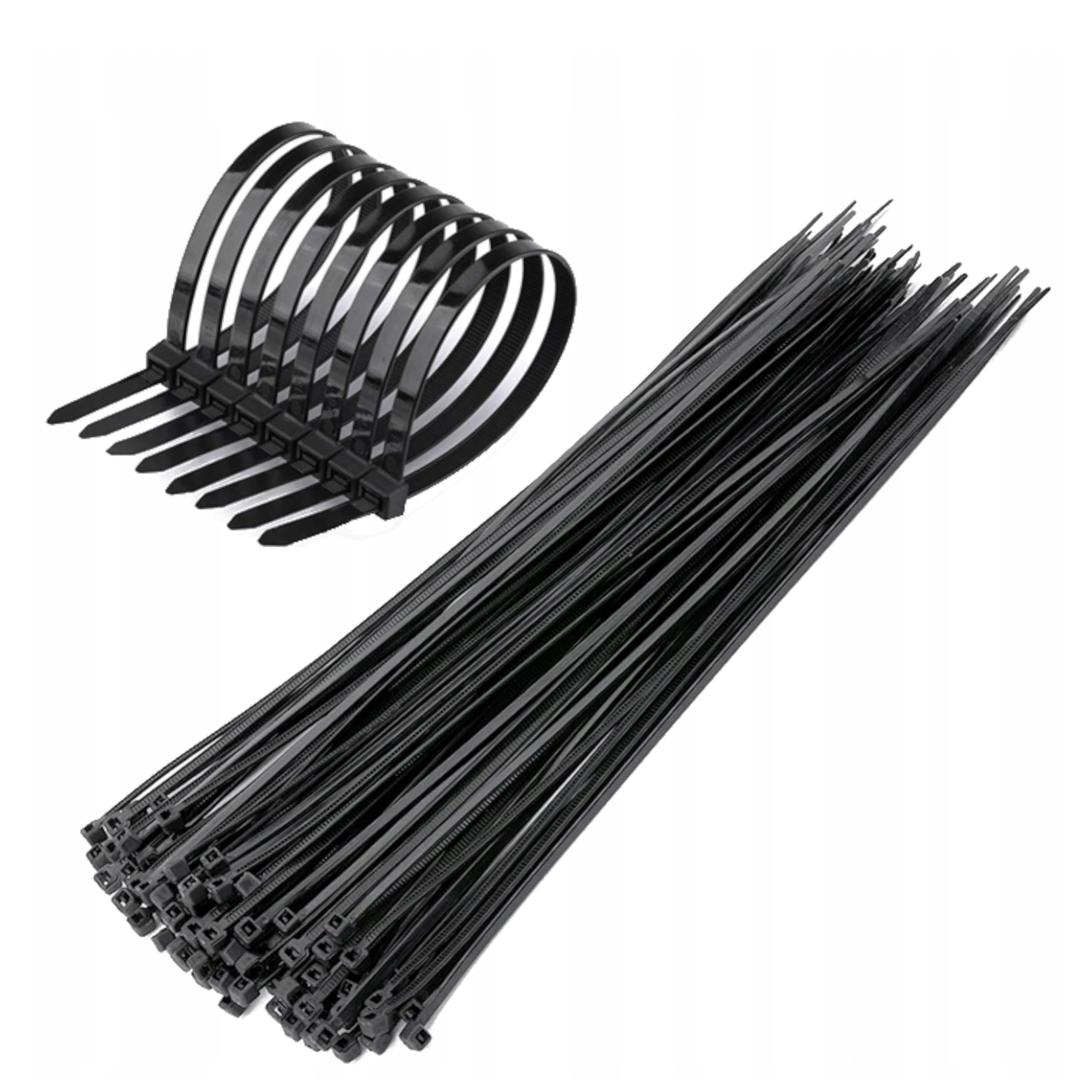 Cable Ties Black 100/140/200/250/300mm Nylon Zip Tie Wraps Strong 11 Sizes Office, and Industrial Use –Multi-Purpose Cable Management Organize (500, 3.6 x 200mm)