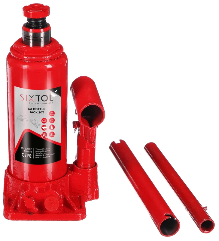 SIXTOL SX BOTTLE JACK 20T | Hydraulic Bottle Jack | Heavy-Duty Lifting | Adjustable Screw | Compact Design