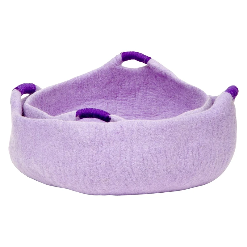 Dharma Dog Karma Cat, Comfortable Handle Basket for Dogs and Cats, Ideal for Indoor and Outdoor Use, Purple, Size S (36 x 36 x 10 cm)