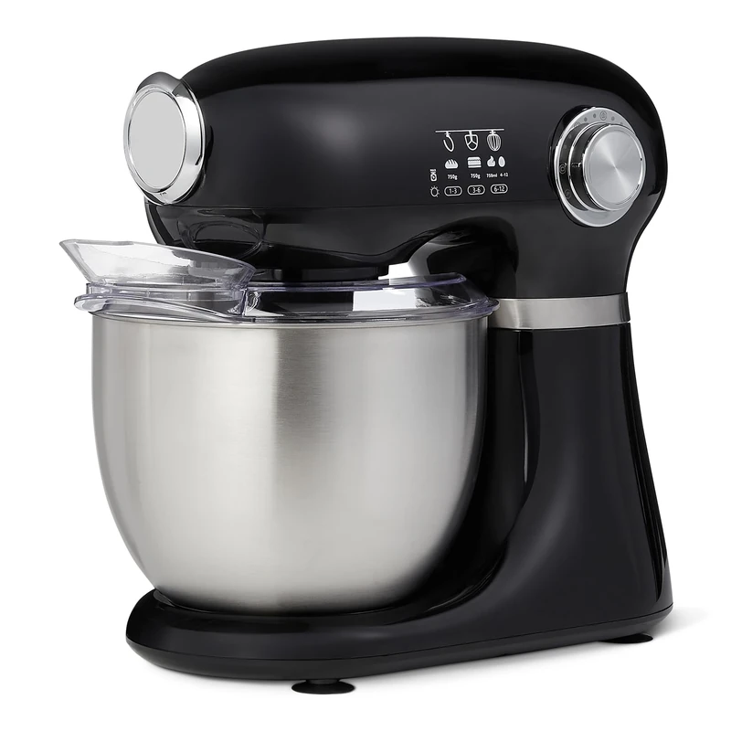 Amazon Basics Stand Mixer, Dough Blender, 5L Bowl with 12 Speed with Pulse, 1000W, Black