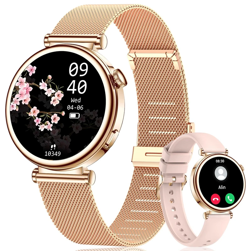CIVO Smart Watches for Women Fitness: Sport Activity Tracker Waterproof Watch Rose Gold Strap - Bluetooth Calls Smartwatch for iOS Android