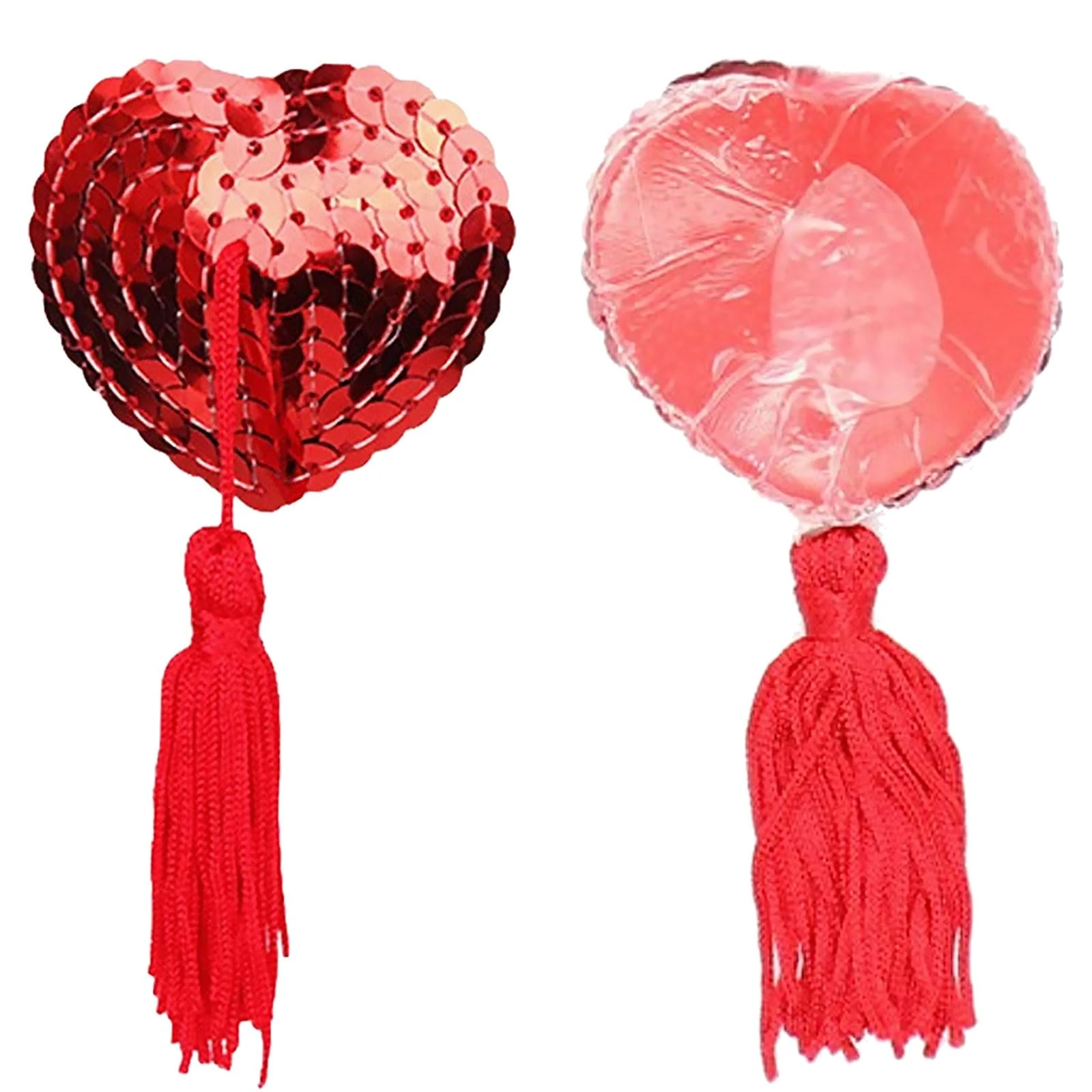 MUNSKT TINSEL TITS SIMPLY THE BREAST,GIFT FOR HER RUDE PRANK FRIEND WOMEN NOVELTY WIFE GIRLFRIEND SISTER NIPPLE TASSELS BIRTHDAY LADIES CHRISTMAS STOCKING FILLER ADULT SECRET SANTA Red