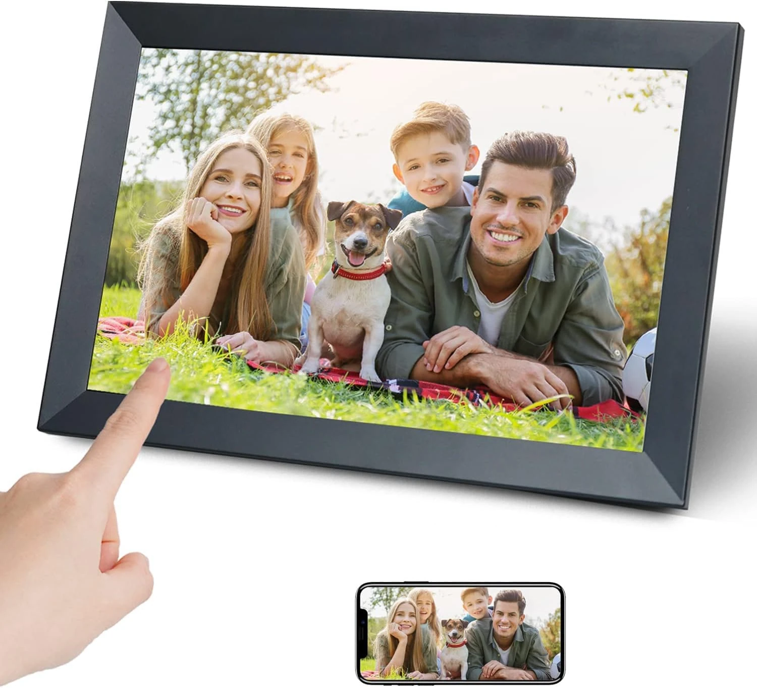 Aorpdd 10.1 Inch HD WiFi Digital Photo Frame, 16:10 Touchscreen Photo Frame with 1280x800 Resolution, 32GB Storage, Frameo App for Instant Sharing