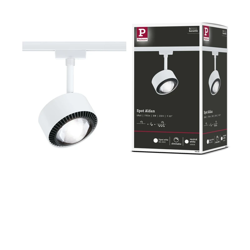 Paulmann 94898 Aldan URail LED Rail spot 470lm 8W 4000K 230V Signal White Rail System