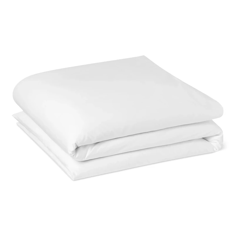 Amazon Basics Deluxe Super King Duvet Cover, 100% Cotton Sateen 400 Thread Count, Super Soft with Button Closure, 220 x 240 cm, White