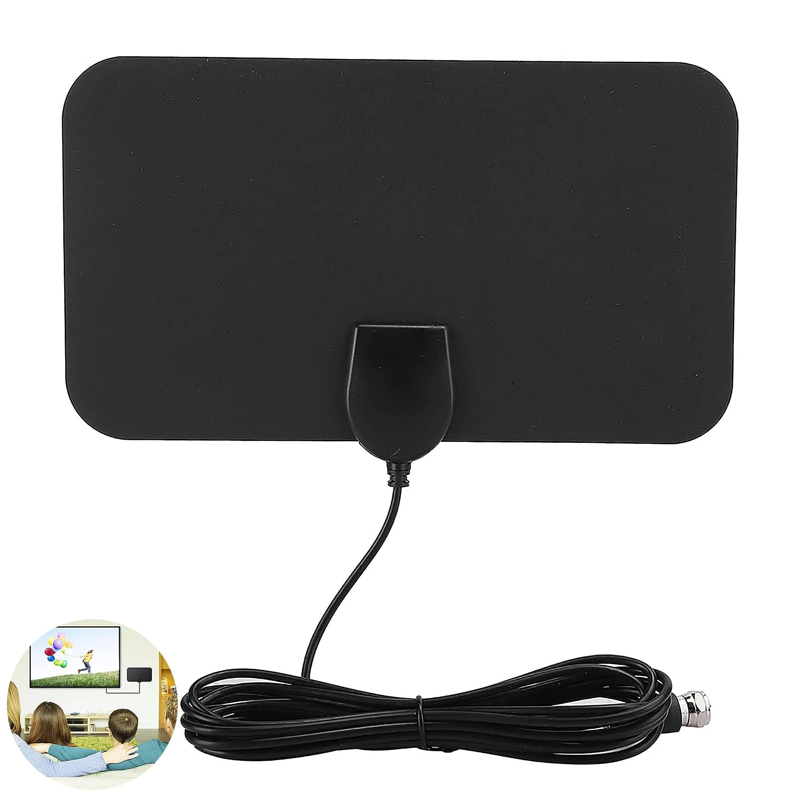 WQEDVN Indoor TV Aerial with Strong Signal UK, Freeview Aerial, Supports HD 4K 1080p Other Resolutions, Space-Saving Design, Easy to Install