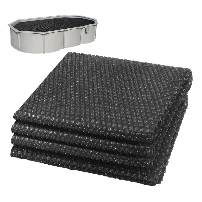 VOUNOT® Solar Pool Cover, Rectangular Solar Blanket 8x4 m, Solar Heating Cover, Thermal Film, Cuttable for Water Heating, Black