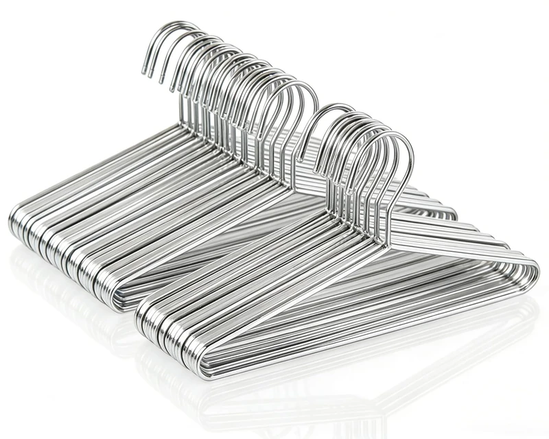 50 Pack Metal Coat Hangers Clothing Hangers Heavy Duty, Stainless Steel for Coat Clothes Shirt Suit Pant, 16.4 Inch Silver Wire Hanger