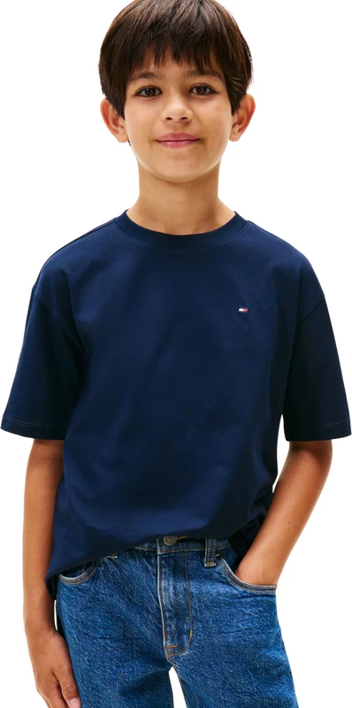 Tommy Hilfiger Boy's Essential Archive Fit Tee Ss KB0KB09646 Other Tops, Blue (Dark Night Navy), 10 Years