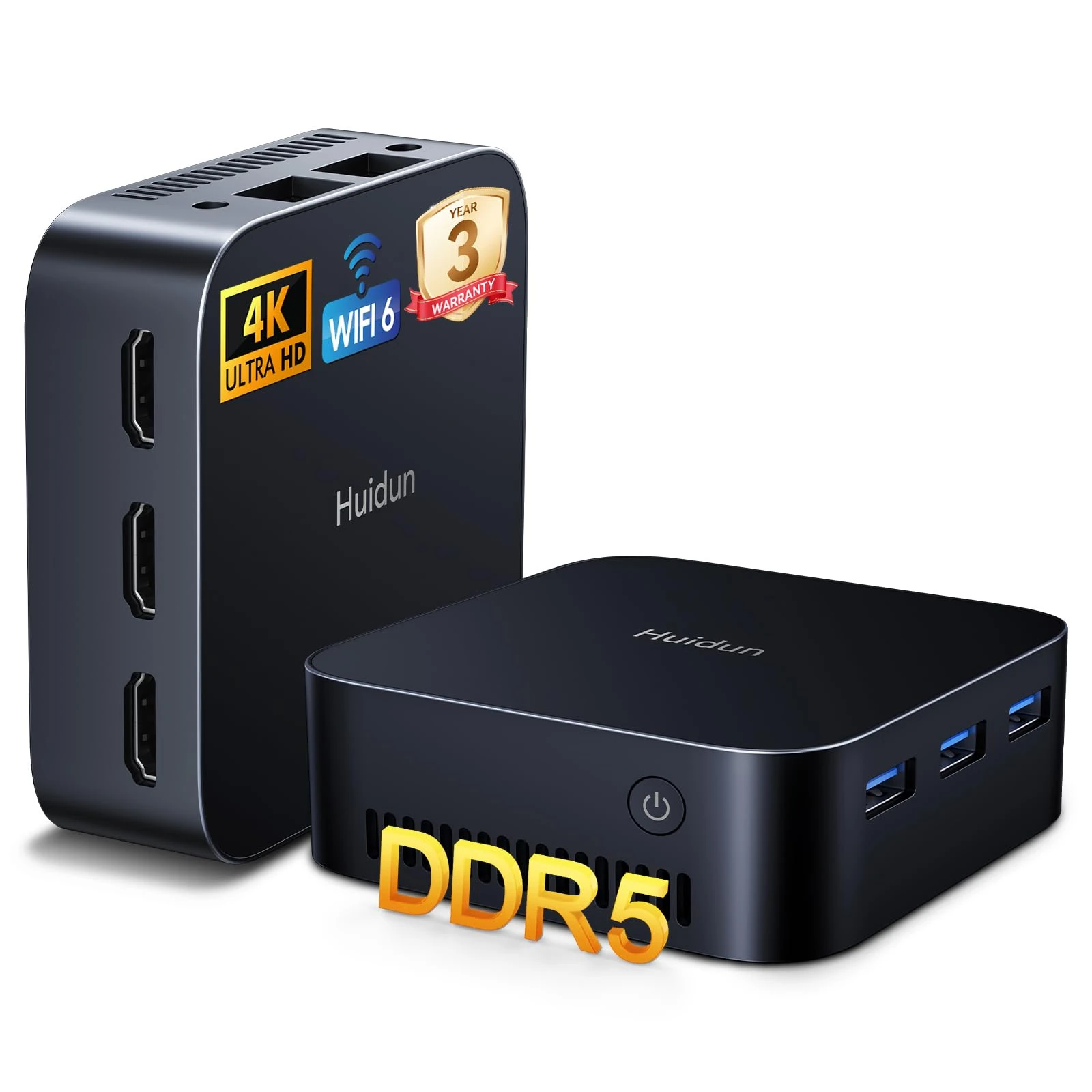 Huidun H20 Mini PC W-11 Pro,Intel Alder Lake-N97(Beat N150/N95,up to 3.6GHz) Mini Computers 16GB LPDDR5 RAM 512GB SSD Mini Desktop PC,Triple HDMI 4K,USB 3.0,WiFi 6,BT 5.2,for Business/Office/School