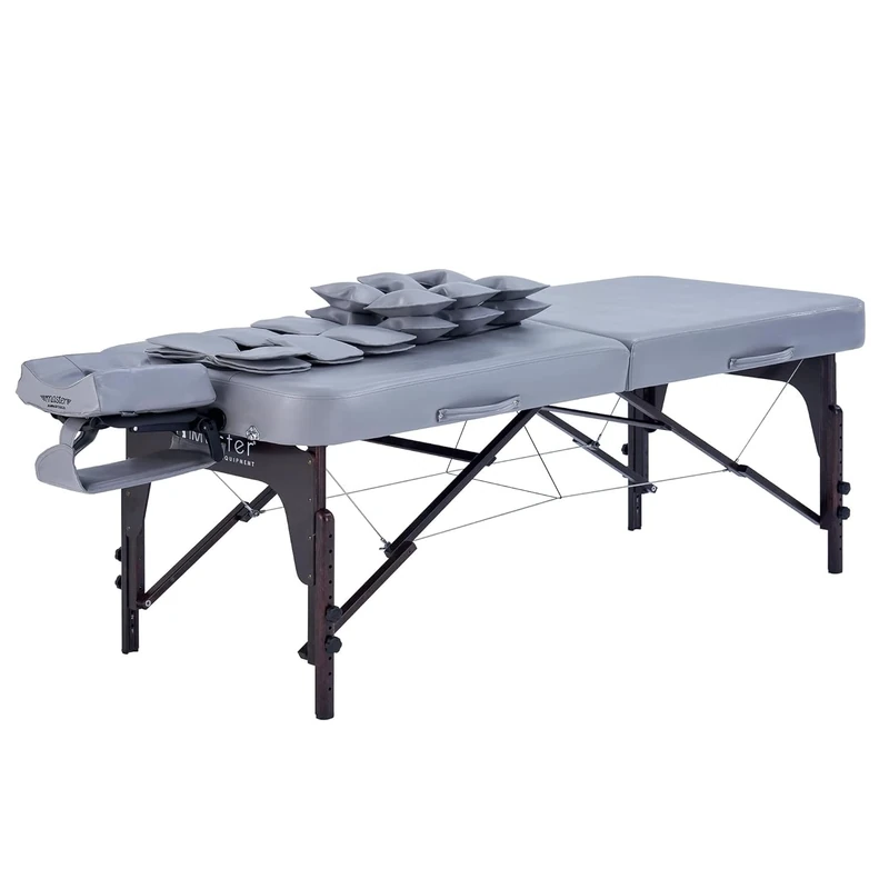 Master Massage 76cm Bristol Airwave Full Body Stretching Portable Massage Table with Airbags 3D Lumbar Traction for Professional & Home Use Chiropractic Table (Dove Grey)