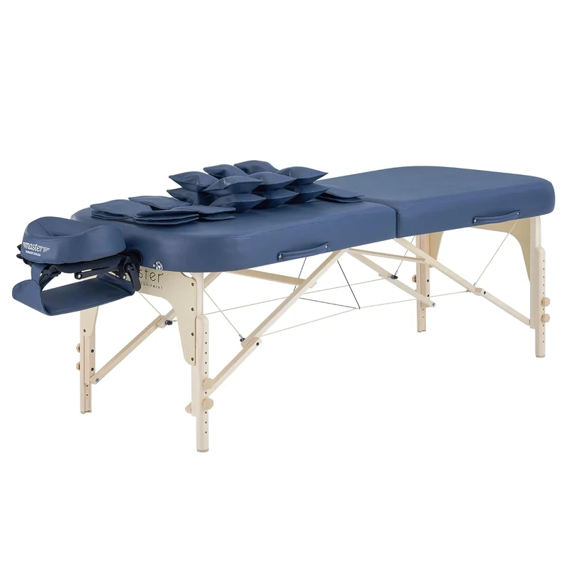 Master Massage 76cm Concord Airwave Full Body Stretching Portable Massage Table with Airbags 3D Lumbar Traction for Professional & Home Use Chiropractic Table (Agate Blue)
