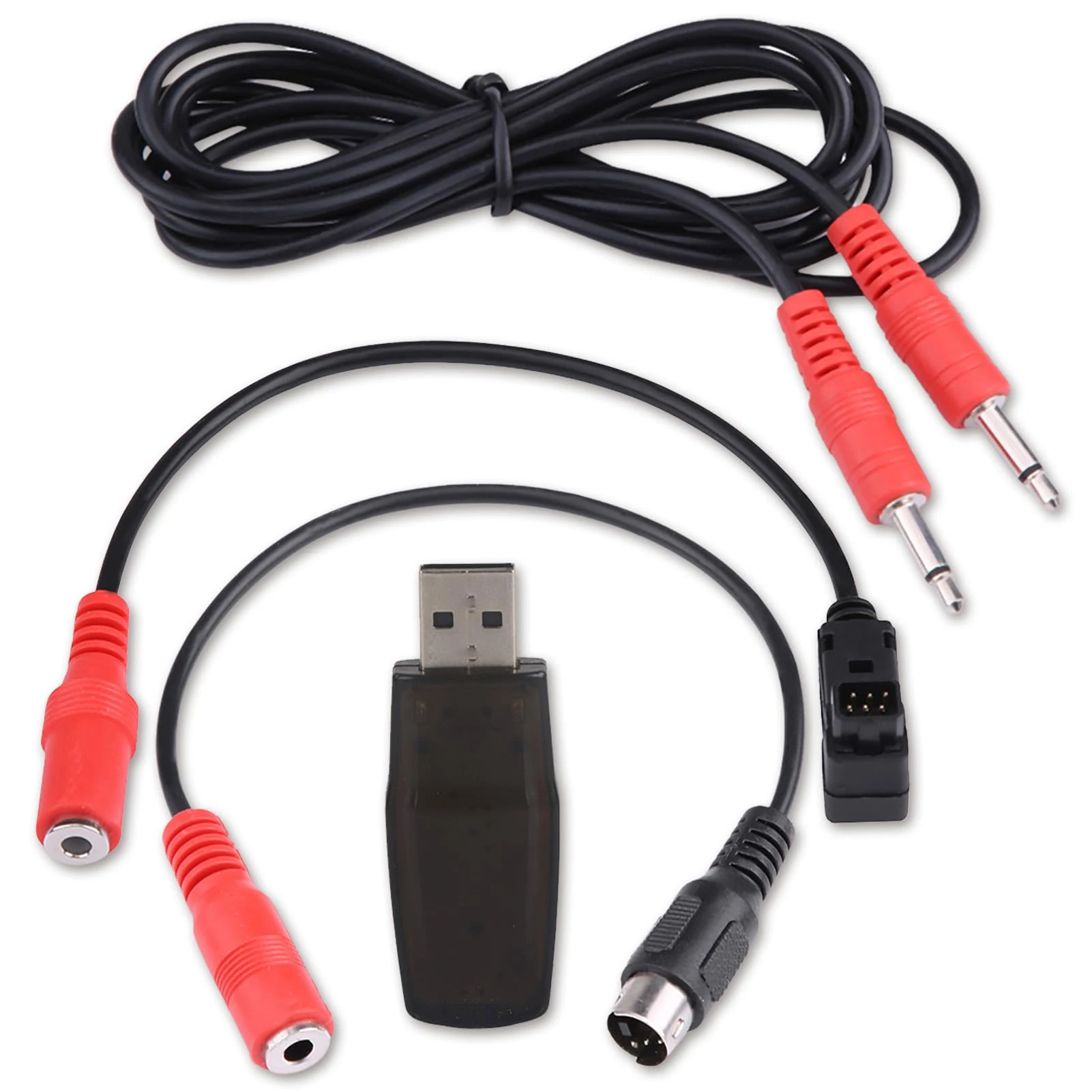 equlup RC Simulator Cable, 22 in 1 RC Simulator Cable RC Airplane USB Flight Simulator with Cables Flight Model Training Device Set for Realflight G7/ G6/ G5 Phoenix 4 E2HG