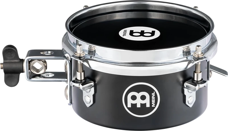 Meinl Percussion Drummer Snare Timbales - Drum with 6-inch Diameter - With Snare and Mount - Steel, Black (MDST6BK)