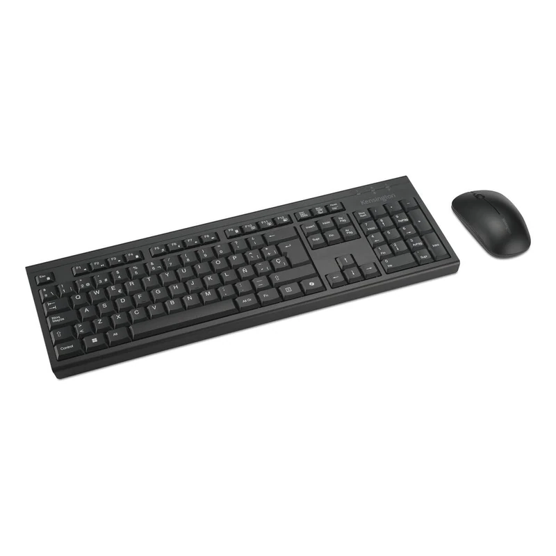 Kensington K75560ES - KM270 EQ Rechargeable Wireless Keyboard and Silent Ambidextrous Mouse Combo for PC and Laptop, 2.4GHz and BT 5.0, Splashproof Design - QWERTY ISO Layout - Black