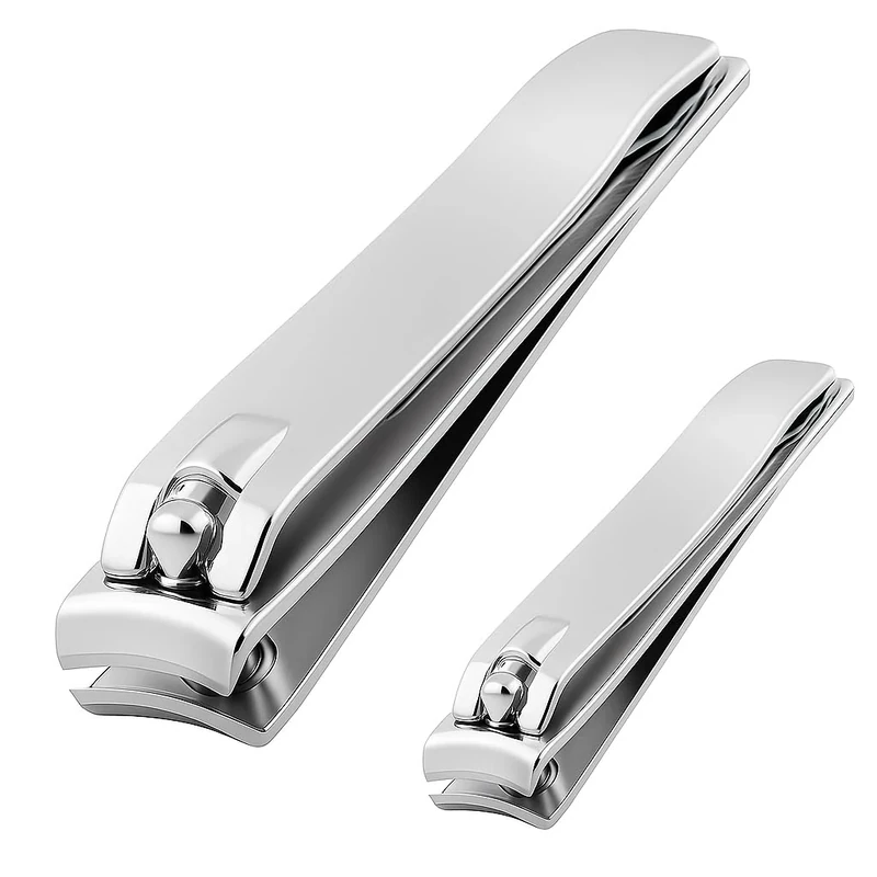SS INSTRUMENTX 2 Pcs Nail Clippers Set, Heavy Duty Stainless Steel Nail Clippers for Fingernails & Toenails, Sharp, Durable Nail Cutter for Men & Women, Precise & Comfortable Nail Cutting Tool