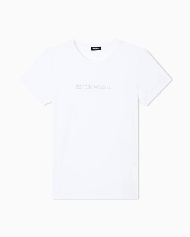 Emporio Armani Woman's Essential Cotton Crew Neck T-Shirt, White, L, Regular