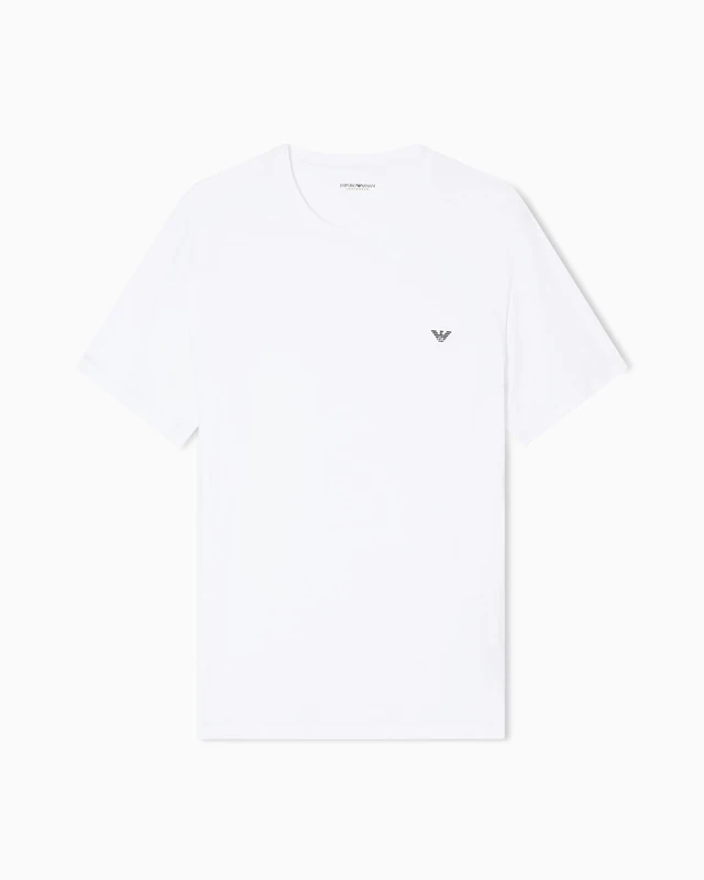 Emporio Armani Man's Essential Cotton Crew Neck T-Shirt, White, L, Fitted
