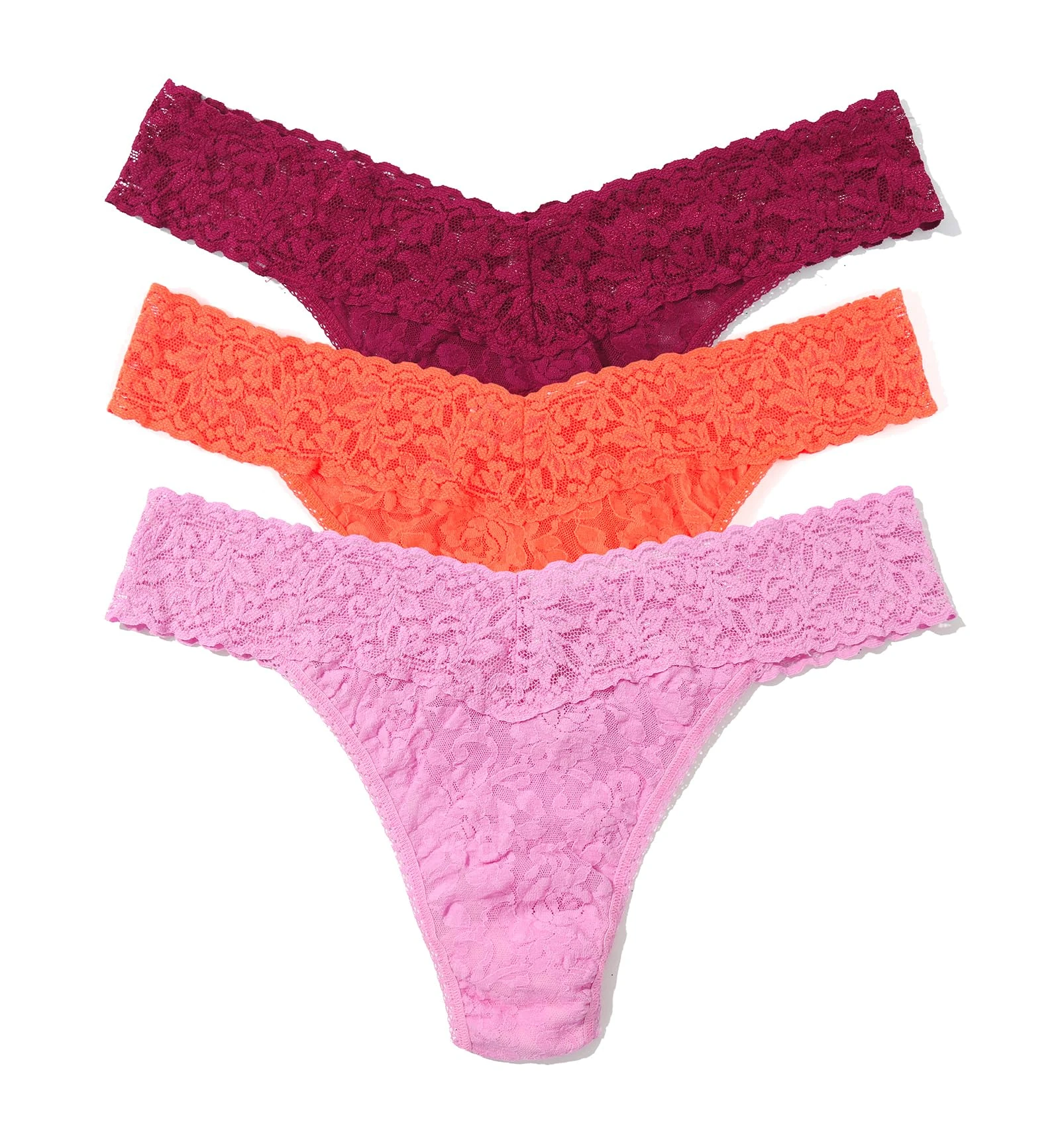 hanky panky ORG THG 3PK PRNT BOX, Passionate Pink/Tangelo Orange/Bright Amethyst, One size
