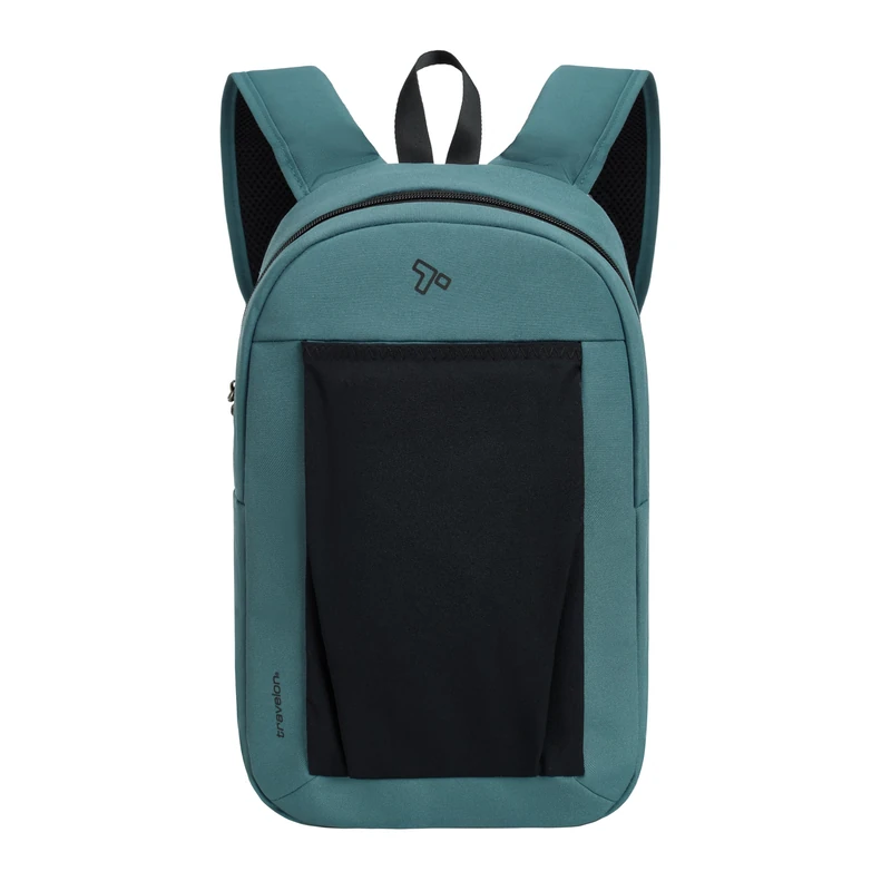 Travelon Anti-Theft The Voyages Small Backpack with XL Water Bottle Pocket, Slate Blue, 8" W x 14" H x 4.5" D, Anti-theft the Voyages Small Backpack With Xl Water Bottle Pocket