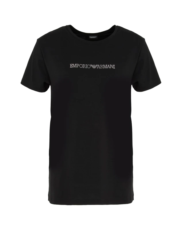 Emporio Armani Woman's Essential Cotton Crew Neck T-Shirt, Black, XL, Regular