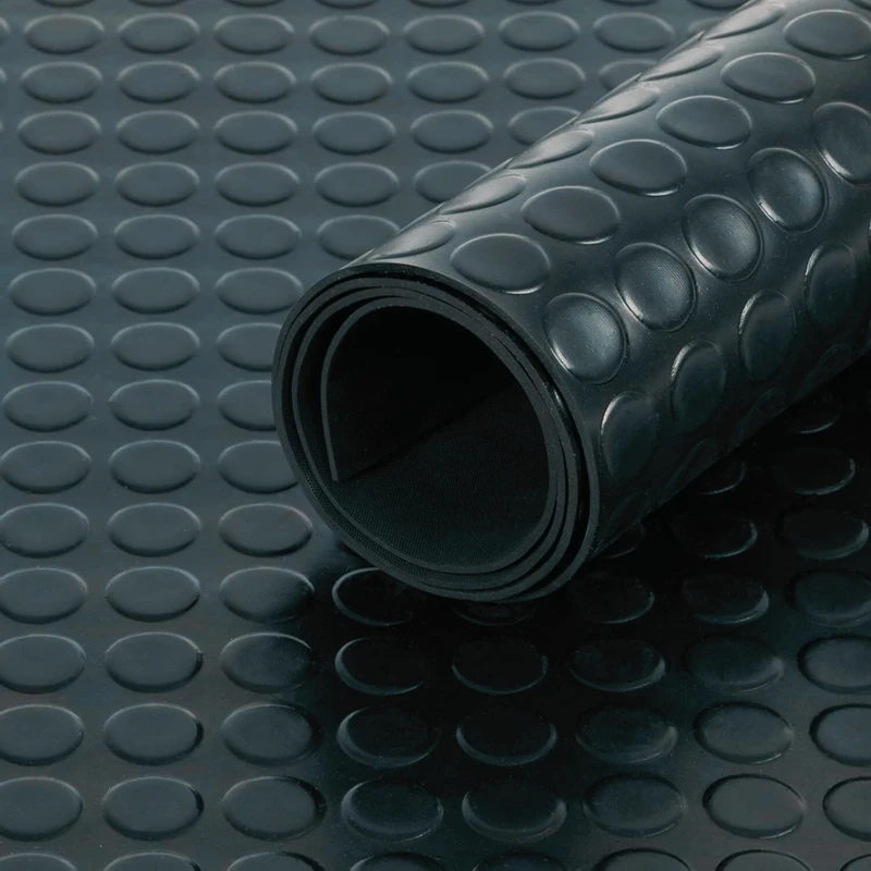 Black Rubber Matting Roll | Thick Heavy Duty Flooring Mat, Indoor & Outdoor, Non-Slip, Waterproof & Easy to Cut | Ideal for Garage, Vans, Gym, Shed Floor | 1.5m Width 3mm (Coin, 4m x 1.5m)