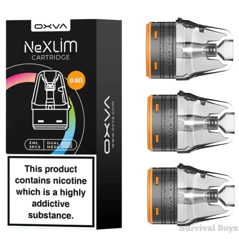 Oxva NeXLIM Pods [0.8] - 3 Pack - Available in 0.6,0.8,1.2Ω - Compatible With OXVA NEXLIM KIT ONLY - No Nicotine