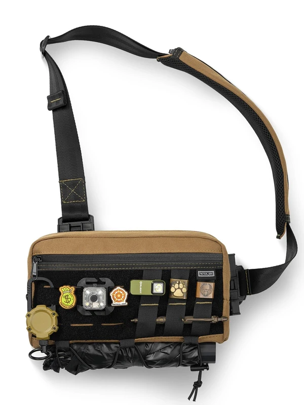 TACTICAL_GEEK Crossbody Shoulder Bag, Multipurpose Daypack, Chest Backpack Casual Sling Bag for Men & Women, Coyote Tan