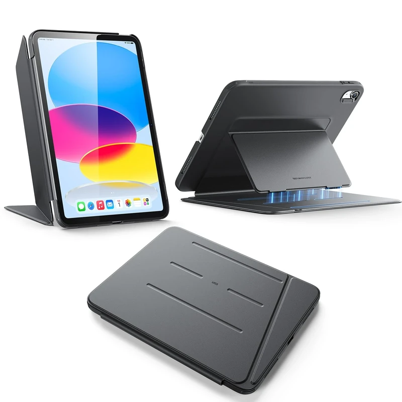ESR for iPad (A16) 11th Generation Case, iPad 11th/10th Gen Case (2025/2022), Vertical Stand Cover, Multi Stand Angles, Ultra-Stable Cover, Flip Series, Black