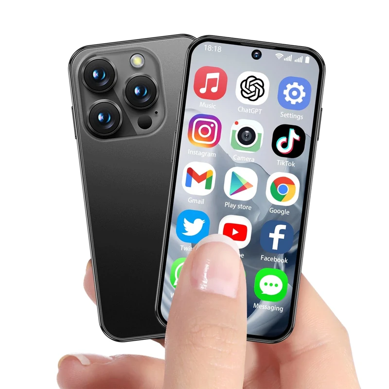 BLKE Upgraded Mini Phone 4G Mini Smartphone Unlocked 3.88" HD Full Screen 1950mAh Android 12,Dual SIM 4GB+64GB,World's Smallest Tiny Cell Phone 4G Small Mobile Phones for Kids GPS Face ID