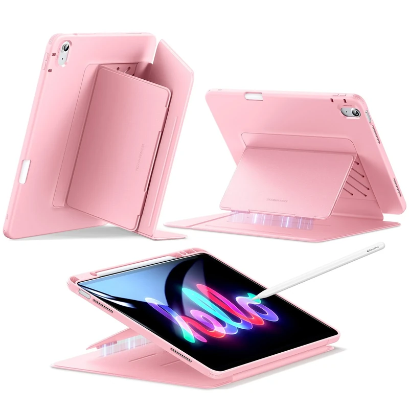 ESR for iPad Air 13 Inch Case M3/M2 (2025/2024), Vertical Stand Cover, Multi Stand Angles, Ultra-Stable Case for iPad Air 13 with Pencil Holder, Flip Magnetic Series, Pink