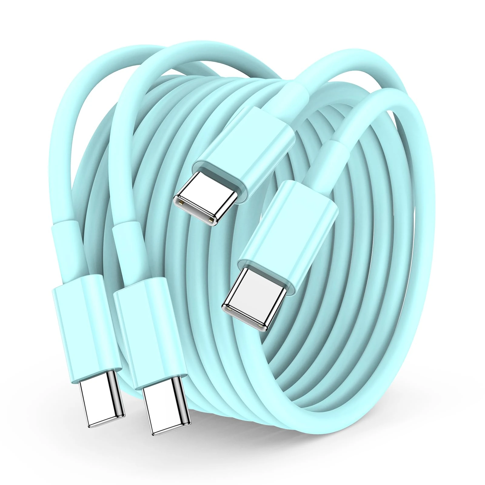 USB C to USB C Charger Cable 2m, 60W Type C Cable Lead Long Fast Charging Power for Apple iPhone 16 Pro/15 Pro Max, MacBook Pro 2021/2020, iPad Pro 12.9/11 inch/Mini/Air 5/4, Samsung-Green