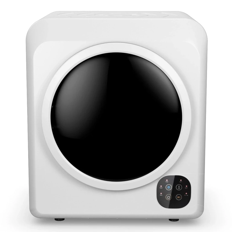 HOMFME 6kg Vented Tumble Dryer, 1700W Freestanding Front Load Clothes Dryers with 3 Heat Settings/Modes, Stainless Steel Tub, Power-off Protection, Compact Dryer Machine for Apartment Dorm RV