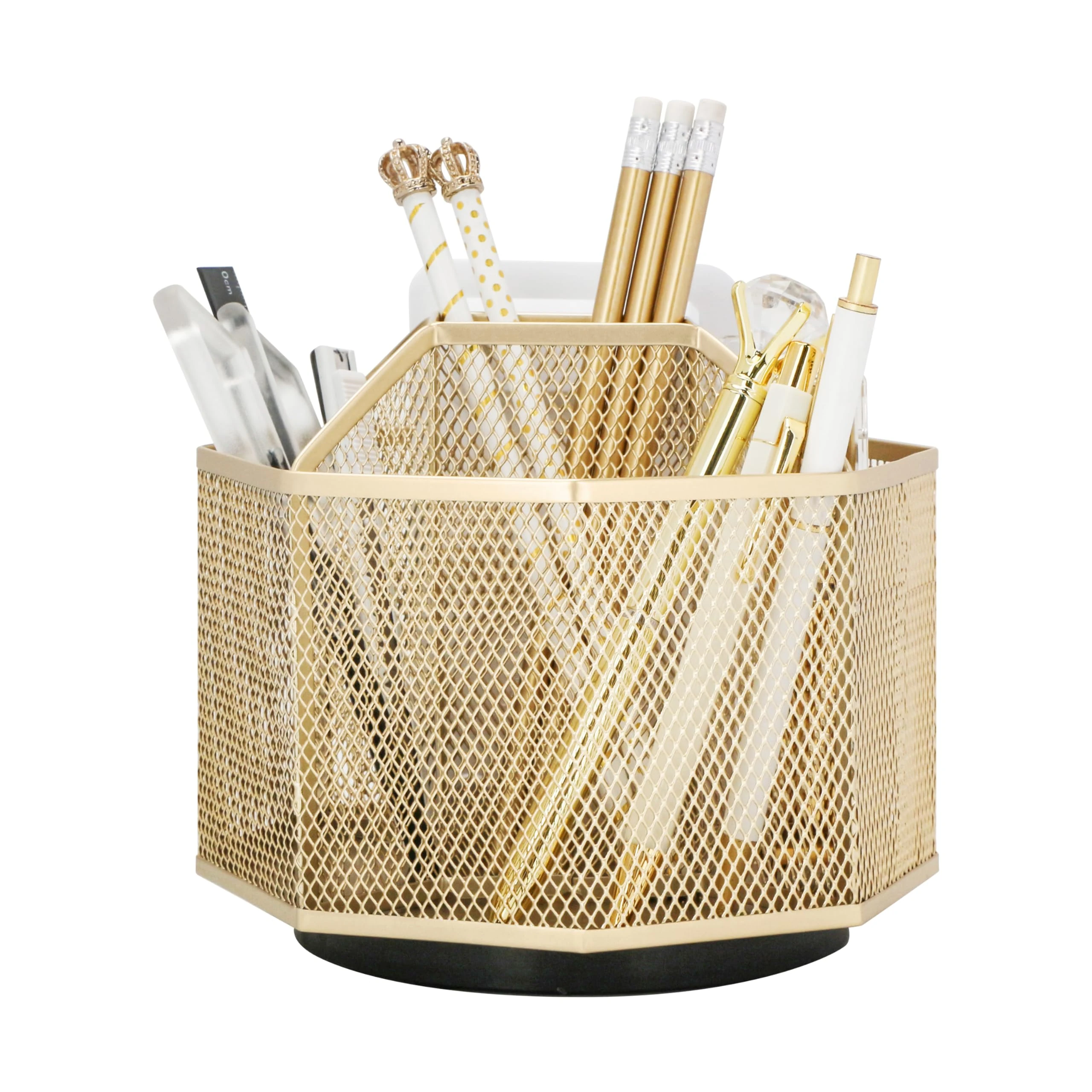 EXERZ Desk Organiser/Desk Tidy Caddy/Pen Holder/Multifunctional Organiser (Golden)